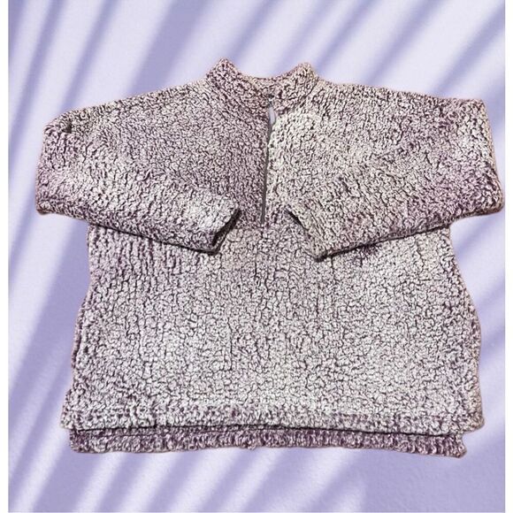 Time and Tru 1/2 Zip Fuzzy Purple Pullover - Picture 1 of 9